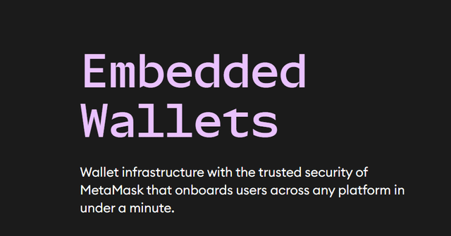 The image features a banner with purple text that reads "Embedded Wallets". Below the banner, there's an image of a wallet icon. The image also includes a caption that says "MetaMask Embedded Wallets v11 Brings First-Class Solana Support", which is related to the wallet icon and the overall theme of the post.