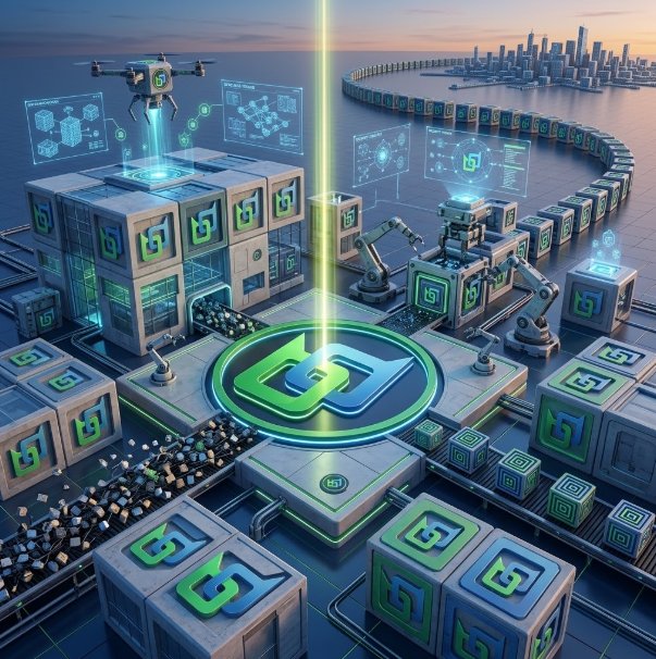 A neon-lit futuristic cityscape showcases the Beldex ($BDX) logo at its center, with robotic arms, drones, and interconnected blockchain nodes processing privacy-focused infrastructure along a waterfront—visually reinforcing Beldex's $8M funding milestone to build the "unglamorous" privacy infrastructure foundations the post describes.