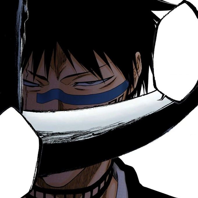 A close-up anime-style illustration shows a character with black hair wearing a white visor and a blue strap across their nose.