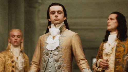 The image shows three men in elaborate 18th-century aristocratic attire, featuring ornate gold jackets, white ruffled cravats, and powdered wigs, with the central figure having pale, ghostly features characteristic of a vampire. The accompanying post mocks skeptics of the "$HYPE" stock ticker, and the image cleverly relates to this by depicting vampire aristocrats preying on the naive—metaphorically representing how those laughing at the stock will ultimately be drained of their money, just as vampires feed on the unsuspecting.
