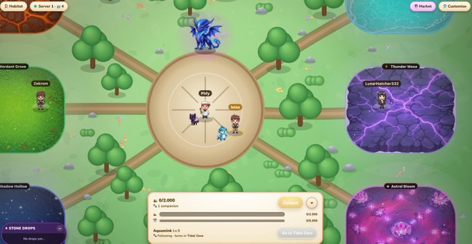The image shows a video game map with various characters, including a dragon, a knight, and a farmer. The players are engaged in a race against time as they try to collect resources from different locations within the map. The map displays the names of the players and their current positions, indicating that the game is progressing according to its storyline. The post about the grind being real suggests that the players have already pushed themselves past Level 5 and are actively farming on the Map. This implies a sense of competition and excitement as they strive to gain an advantage over their opponents in this virtual world.