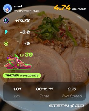 A plate of food with a green herb garnish and a pink shoe, accompanied by a fitness tracking app displaying the user's progress.