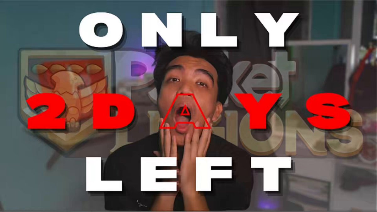 The image features a man with his hands on his face, looking surprised or shocked. The background of the image has a blue color, which contrasts with the red text that says "ONLY 2 DAYS LEFT!". Below this message, there is an image of a person's face and the words "POCKET JUNIONS". This suggests that the post might be related to a gaming event or promotion for POCKET JUNIONS.