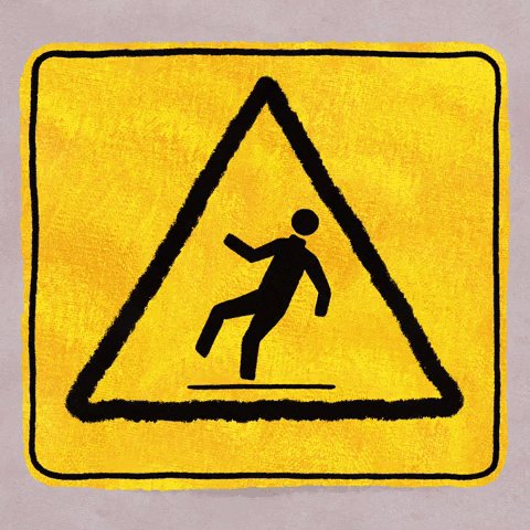 The image features a yellow triangle warning sign with a black figure inside of it, depicting someone falling down. The text "Di ekosistem Solana pengguna bisa membeli saham tokenisasi lewat DEX dengan cara swap" is written below the sign, which seems to be related to an advertisement or promotion for a product or service.

The image also includes a caption that reads: "Focus on what is in the image and how it relates to the post." This suggests that there might be some connection between the warning sign and the caption provided.