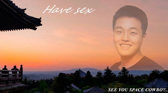 The image blends a personalized photo with iconic elements of Japanese architecture and natural beauty, creating a message that intertwines personal invitation with cultural — and possibly cosmic — undertones. The juxtaposition of the person's photo with the serene landscape and text about space evokes a sense of boundless possibilities and interconnectedness.