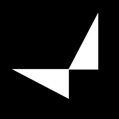 Abstract geometric image showing two white triangles on a black background, arranged in a rotational symmetry pattern.