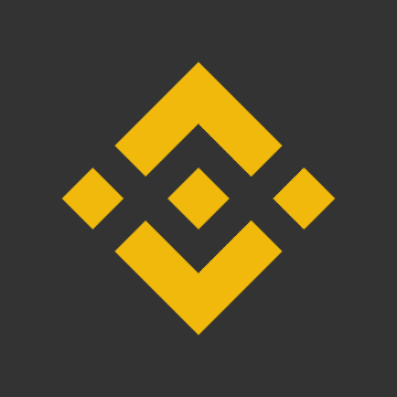The image displays the Binance logo—a yellow/gold geometric design featuring interconnected diamond shapes on a dark background. It serves as branding to accompany the announcement that Binance will be listing the $PONS token.
