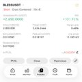 The image displays a Binance spot trading screen for the BLESS/USDT pair, showing a realized profit of +$10,475.97 (+443.84%) alongside trade details such as opening at $0.01640 and closing at $0.00765. It serves as visual confirmation of the post's claim of a $10,000 profit from shorting the BLESS token, with the profit and percentage figures directly backing up the testimonial's success narrative.