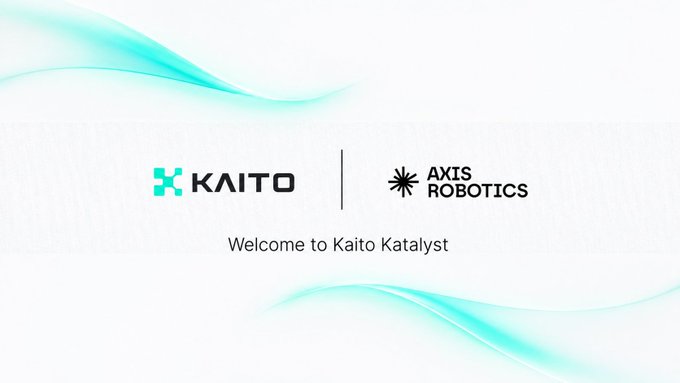 A welcome graphic for 'Kaito Katalyst' featuring the KAITO and AXIS ROBOTICS logos on a white background with light teal wave designs.
