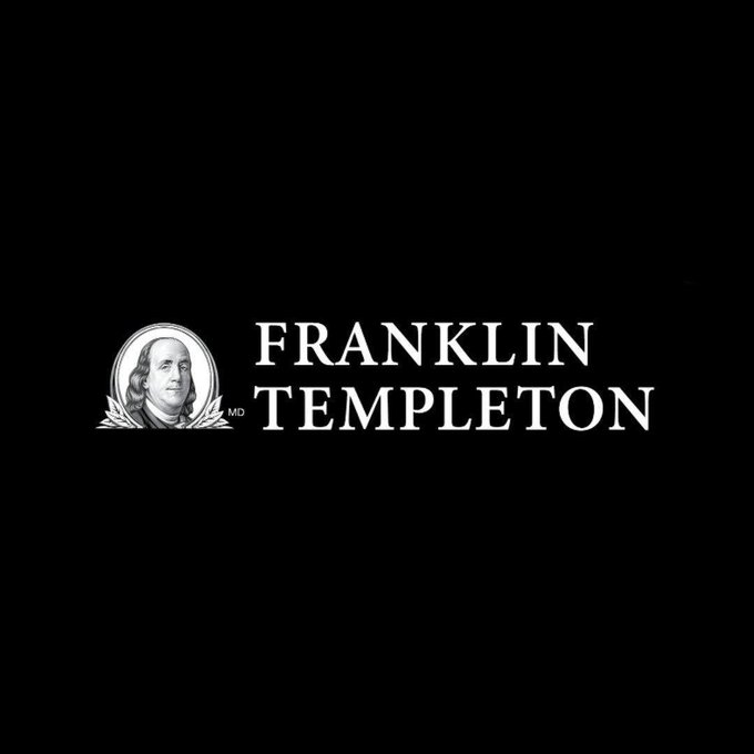 The Franklin Templeton logo featuring a portrait of Benjamin Franklin inside an oval next to the company name in white text on a black background.