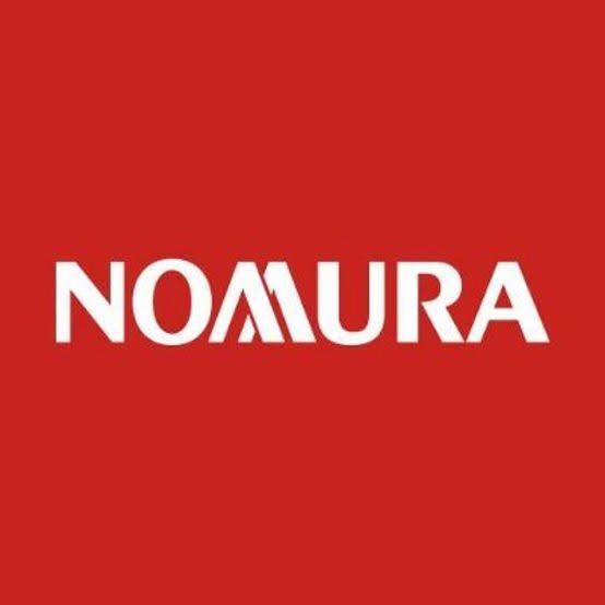 A solid red square featuring the white 'NOMURA' logo in bold lettering.
