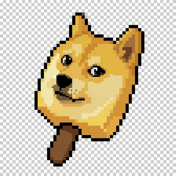 A pixel art illustration of a tan and yellow dog-like character with a sad expression, set against a transparent background.
