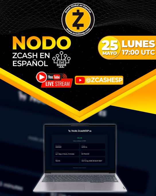 izquiero zcash en espanol, 25 unes de mayo t7:00 utc, via oscarsp.com/izquieros-zcash-espanol