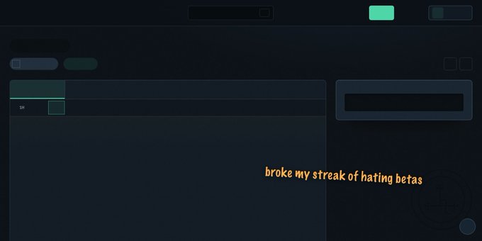 A dark screenshot featuring the overlaid text 'broke my streak of hating betas'.