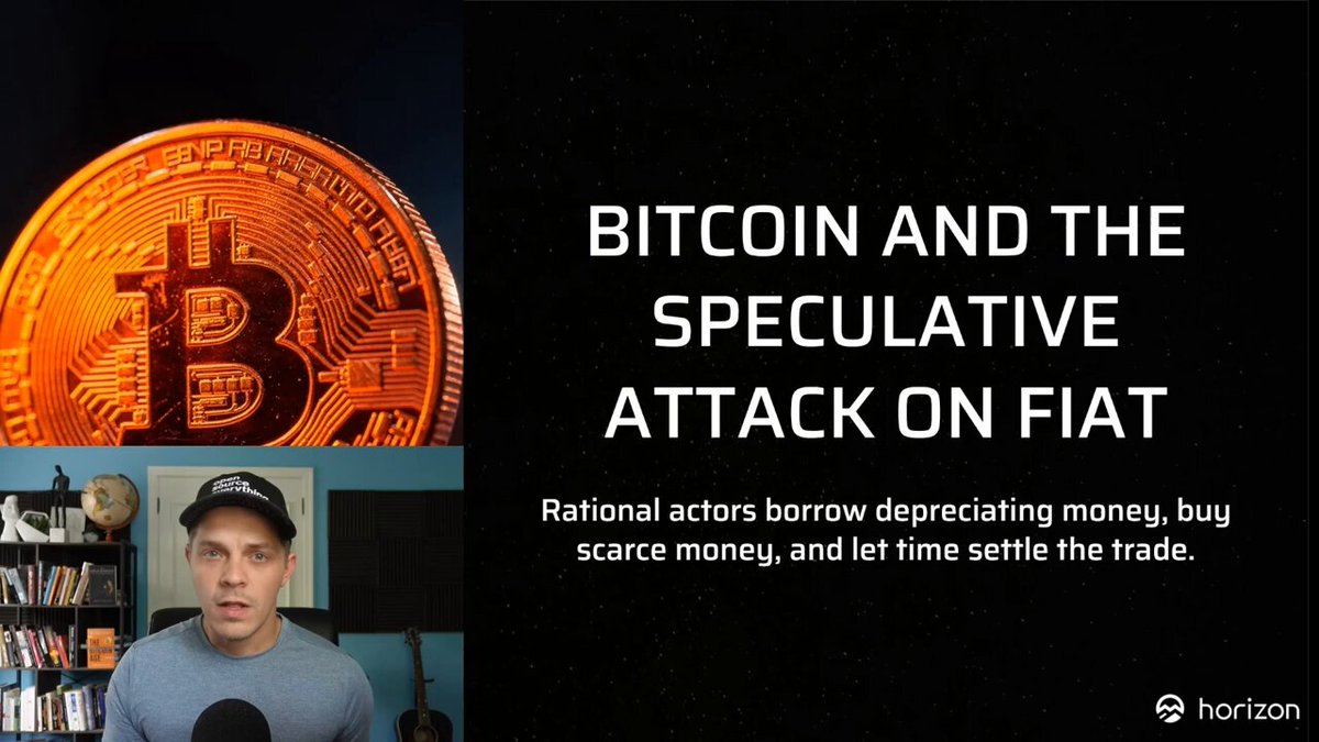 The image features an advertisement for Bitcoin, which has been described as "the ultimate speculative attack." The text in the image suggests that Bitcoin adoption may not happen due to a committee of experts deciding that hard money is innovative. This implies that Bitcoin's value might be perceived as speculative and risky by some, leading them to avoid adopting it.