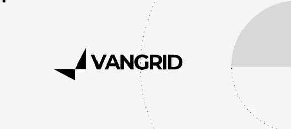The VANGRID logo featuring a black stylized lightning bolt or geometric symbol is displayed on a light gray background.
