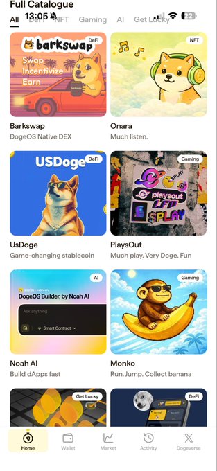 iphone app store page for Full Catalogue, listing various apps including "Barkware" and "USDOGE".