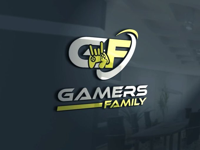 A logo for 'GAMERS FAMILY' featuring the letters 'GF' with a hand making a rock gesture incorporated into the design.