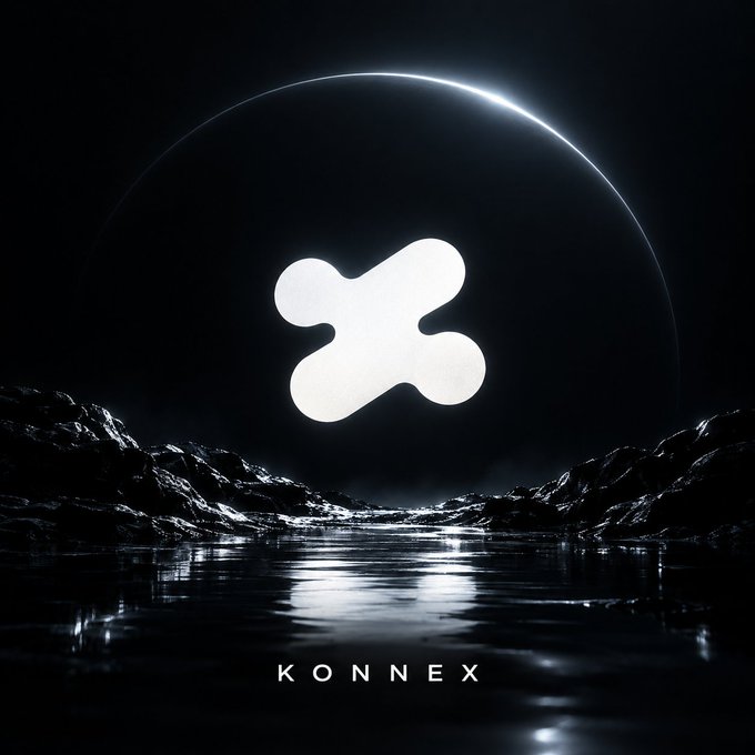 A white stylized 'X' logo glows over a dark, moody landscape with the word 'KONNEX' at the bottom.