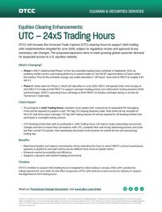 The image shows a white document with black text that reads "DTCC's NSCC Will Begin Operating 24/5 From JUNE 28 - XLM & Ripple Prime Not in 4 days but in June 28, 2026." The document appears to be related to trading hours and is posted on a website.