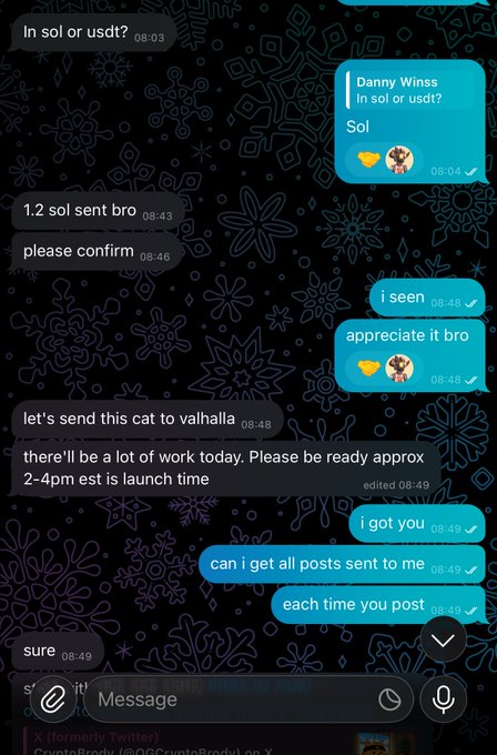 A Telegram chat conversation where someone sends 1.2 SOL and confirms a payment request from "Danny Winns" for posts to be sent for retweeting. The image supports the post's claim about web3 earnings, showing a crypto-based social media engagement transaction being arranged between users.