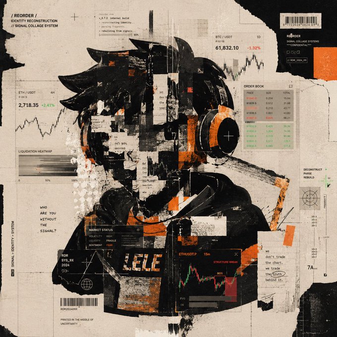 The image features a person wearing headphones with a black and orange design, possibly resembling a character from a video game or movie. The person's face is partially obscured by the headphones, giving them an intriguing appearance. In the background of the image, there are various texts and numbers that seem to be related to a financial system or stock market data. One of these texts reads "R-3333333333333333333 It’s an order! Been sending signals, pass me the GTD". This suggests that the person wearing the headphones might be involved in some sort of trading activity or gaming experience where they need to send signals and receive information about stock market trends.

The image also contains a few other texts such as "LLEE", which could possibly be related to the character's name, "GTM", which may represent a specific game or platform, and "GTM-7". These elements contribute to the overall visual appeal of the image and provide context about the person wearing headphones.