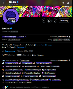 The image shows a Twitter/X profile page for @Nodar1, displaying 1,873 Following, 1,322 Followers, and crediting $HOOKR (Hookrfun) among other projects like $BONK, $BOO, $Gecko, and $2pac. The post highlights this as promotional context where the account owner is showcasing @Hookrfun at just 300k marketcap, positioning it as an early opportunity by comparing it to $V4's rise to 7M+ marketcap.