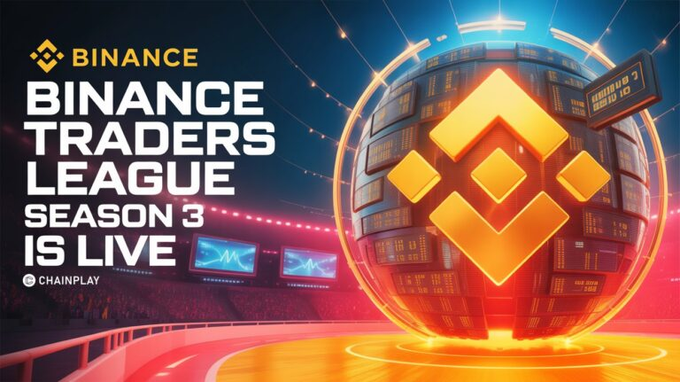 The image shows a poster for a game called Binance Trader's League Season 3 which involves trading NNBs (National Nobles). The logo of the game, along with its title, is displayed prominently at the top left corner of the poster. At the bottom right corner, there are details about the competition that include information on how to participate and the prizes offered for winning. In addition, there is a reference to the post titled "Binance is giving away 600 BNB in a new TAO trading challenge Traders are racing to secure a spot on the leaderboard before the competition ends... Read more in the comments The biggest rewards will go to the most active participants". The text and logo emphasize the exciting nature of the game, while also providing important information for potential players.