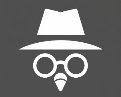 The image features a white owl face with glasses, hat, and goggles as part of its design. The owl's head is positioned above a gray background, creating an interesting contrast between the white owl and the black background. The owl appears to be wearing a hat and glasses, giving it a unique and whimsical appearance.