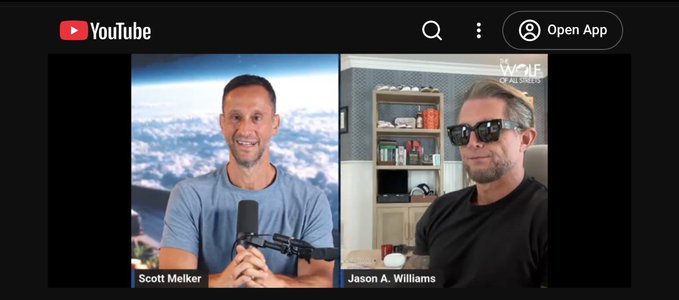 The image shows a YouTube video featuring a split-screen interview between Scott Melker and Jason A. Williams, two well-known figures in the Bitcoin/crypto space. The post celebrates reaching 1.280M combined subscribers and highlights their contributions of over $700,000 to the community, positioning them as leading "GOATs" in crypto commentary and Bitcoin bull advocacy.