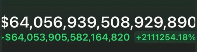The image shows a close-up view of a $64,038 bill with green text that reads "6,038,959,828 +21,1125,944 -24,955". The bill is placed on top of a gray background and has the number "6" written in white.