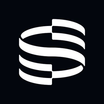 White SpiralDAO logo (stylized 'S' shape) on a black background.