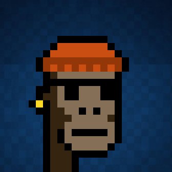 A pixelated orange monkey character wearing a red hat is displayed against a dark blue background, representing one of the ARC Punks NFTs being given away in the tweet.