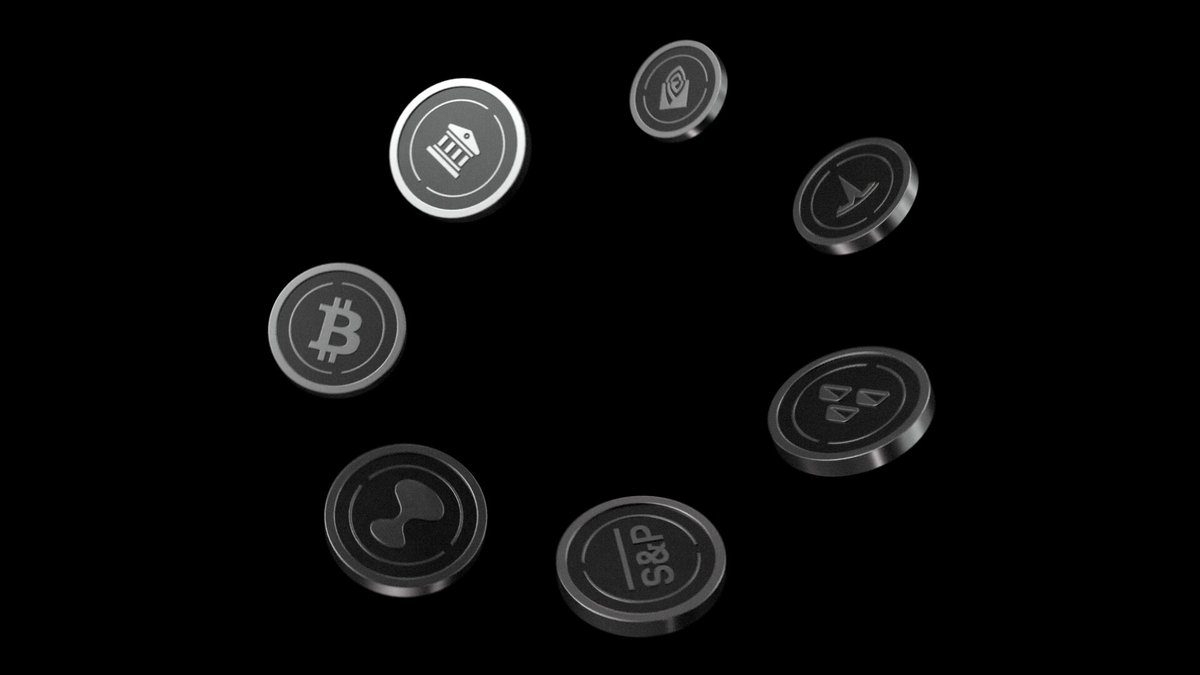 The image features a circular arrangement of seven coins with various symbols on them, including a Bitcoin symbol at the center. The coins are floating in mid-air against a black background, creating an interesting visual effect. The text "You're one click away from earning Hyperliquid's Native Yield with Liminal." suggests that there is a connection between the image and the post about earning money through cryptocurrency trading or investing.
