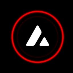 A red circular logo featuring a stylized white letter "A" on a black background.