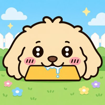 A cute cartoon dog with drool dripping onto what appears to be a bone or treat, set against a cheerful backyard with flowers and a picket fence. The image humorously illustrates the post's sentiment of disbelief and envy—capturing the "drooling" reaction to watching anonymous developers achieve higher valuations ($10m) than more established, well-backed projects ($3m), despite seemingly less credibility or backing.