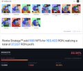 A screenshot of a webpage about 'Rocks Steady™' Foot Hill NFTs for V1.442 (RZN) featuring a price of 0.1217 SOL each, with thumbnail images of pixelated character NFTs.