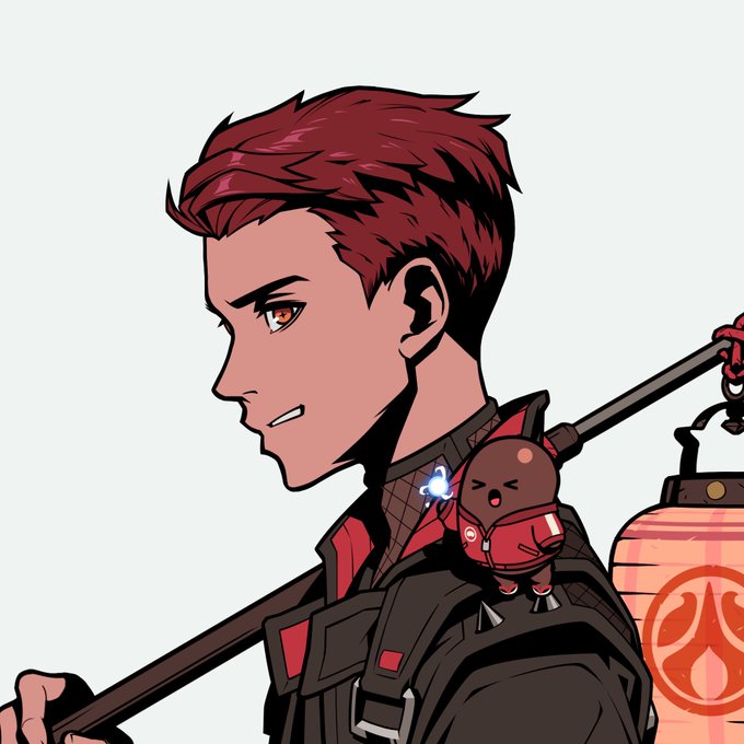 An anime-style character with crimson hair and a small bear-like companion on his shoulder carries a lantern featuring the Azuki bean logo, visually representing the brand mentioned in the post. The image celebrates Azuki's expansion into the trading card game space, with the "IKZ" expressing excitement for the web3 IP's new venture.