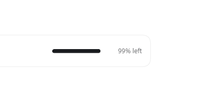 A battery indicator showing a nearly full charge with the text '99% left' next to a nearly complete black bar.