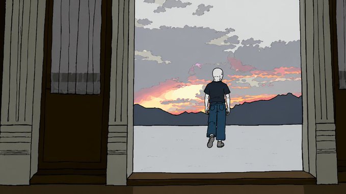 The image features a man walking through an open doorway into a room with a sunset outside, creating a serene atmosphere. The scene includes a cartoon-like depiction of the man holding a stick as he walks towards the camera. The caption at the bottom of the image reads "I told you so." This phrase is likely a reference to the post about Strong memes and communities that was shared earlier in the day.

The main chapter hasn't even started yet, but it seems like there's still some work left to be done. The focus on what is in the image and how it relates to the post emphasizes the importance of the message being conveyed by the caption.
