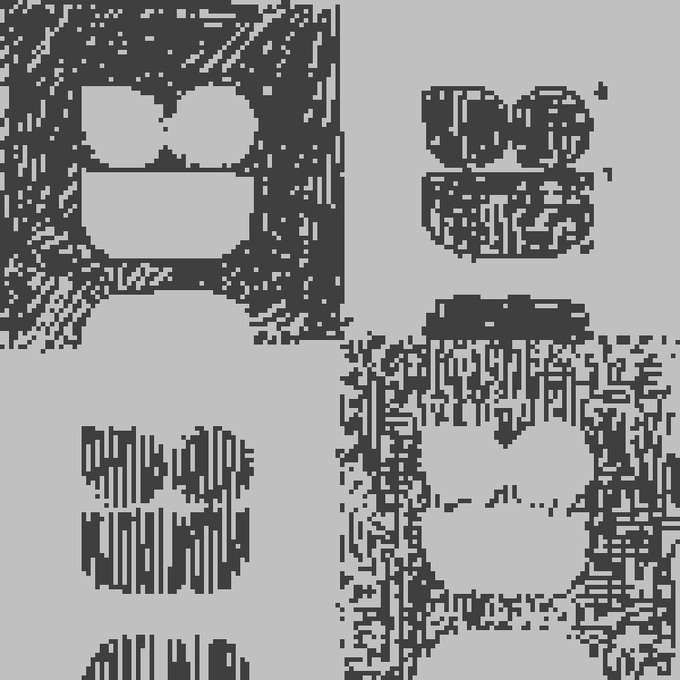 A grayscale image showing texture maps, likely ambient occlusion or displacement maps, for a 3D model including a hat, sunglasses, and jacket.