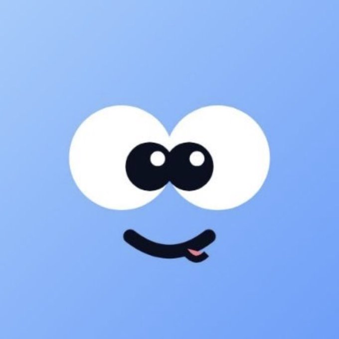 A wide-eyed, smiling cartoon character on a blue gradient background, whimsically representing the $GOMO token's growing community as referenced by the post about surpassing 1,000 users within 24 hours.