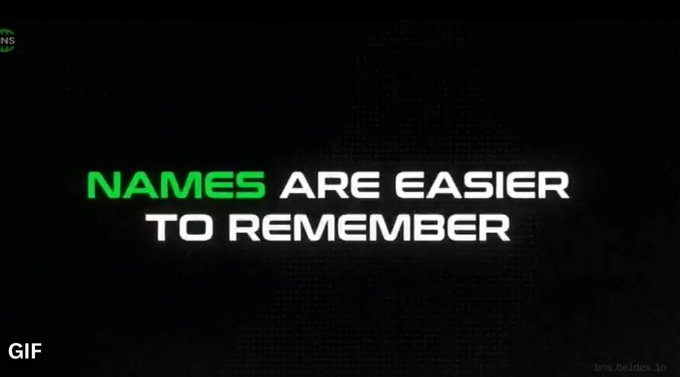 A dark graphic with glowing green and white text reading 'NAMES ARE EASIER TO REMEMBER,' labeled as a GIF in the bottom left corner.