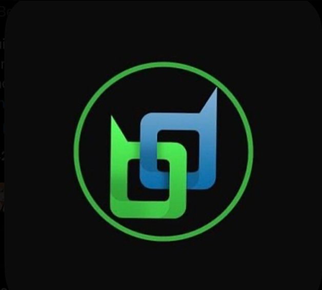 A logo featuring interlocking green and blue shapes forming a stylized letter design, enclosed within a green circle on a dark background.