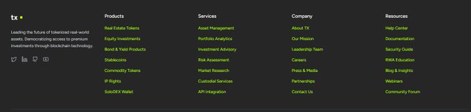 The image features a detailed page from an online business, which outlines its various products and services under separate columns labeled "Products", "Services", "Company Pages", and "Resources". The footer at the bottom of the page provides additional context for the content displayed in the image, such as the operating model (i.e., "TX operating model"), institutional stickiness, trust-building, onboarding, and resource availability. The layout is structured with each column clearly demarcating its respective role within the larger online business ecosystem.