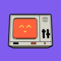 A pixel-art style gray handheld gaming console displays an orange screen featuring a sad face emoticon, positioned against a purple background. The image plays on the "It's $BNKR szn legends" post by evoking nostalgia for old portable gaming devices, while the frowning face suggests a humorous, self-deprecating tone about the state of the $BNKR token or its community.