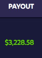 The image shows a payout notification displaying a winning amount of **$3,228.58** in green text beneath a dark blue header labeled **"PAYOUT"**. This screenshot serves as proof of earnings, supporting the post's claim of a profitable Solana giveaway where winners are promised cash rewards for participating.