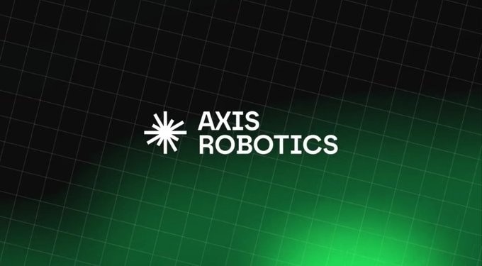 A logo for 'AXIS ROBOTICS' displayed against a dark background with a green grid pattern.