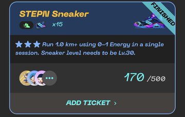 The image shows a step-by-step guide for purchasing sneakers, with a focus on energy efficiency. The guide provides information about the energy requirements of different sneaker models and their corresponding energy levels needed to be used effectively during a single session. The sneakers are shown in various colors, including purple and blue, which are displayed on the screen along with their respective energy needs. The text "Stepnip Sneaker" is also visible within the guide.