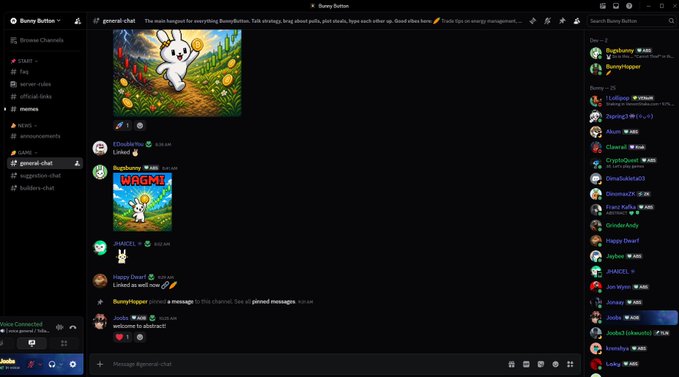 The image shows a computer screen displaying a chat window with multiple people participating in a conversation, as well as a picture of a cartoon rabbit character. The chat appears to be taking place within an online gaming community or social media platform where users can share their interests and connect with others who have similar hobbies.!